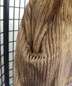 SLIGHTLY WORN: LEATHER & PASTEL MINK FUR JACKET COAT WOMEN WOMAN SIZE 6-8