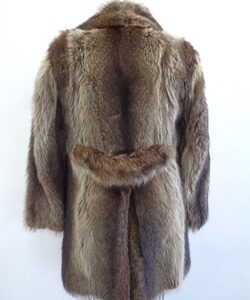 EXCELLENT NATURAL RACCOON RACOON FUR COAT JACKET MEN MAN SZ 38 SMALL