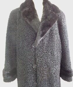 REFURBISHED NEW BLACK PERSIAN LAMB & MINK FUR COAT JACKET MEN MAN SIZE ALL