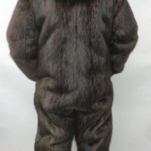 BRAND NEW BROWN BEAVER FUR DOUBLE SIDED SNOWSUIT JUMPSUIT MEN MAN SIZE ALL