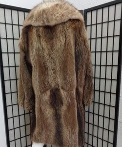 SCRAP ITEM: NATURAL RACCOON & FOX FUR COAT JACKET ARTS & CRAFTS