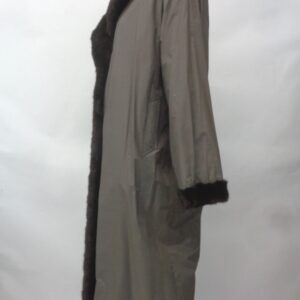 EXCELLENT DARK RANCH MINK FUR REVERSIBLE COAT JACKET WOMEN WOMAN SIZE 12-14 L