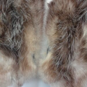 MINT BROWN OPOSSUM FUR NOTCH COLLAR WRAP SCARF WOMEN WOMAN 34"X 5"
