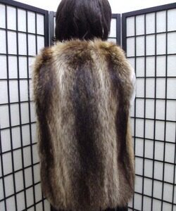 EXCELLENT NATURAL RACCOON RACOON FUR VEST WOMEN WOMAN SIZE 4 PETITE