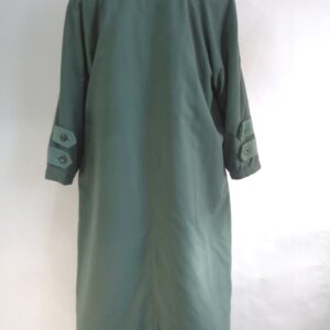 EXCELLENT GREEN SHEARED RABBIT FUR LINING RAINCOAT COAT WOMEN WOMAN SIZE 6-8 S-M