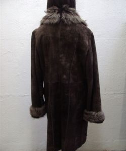 BRAND NEW BROWN LAMB SHEEPSKIN SHEARLING FUR COAT JACKET WOMEN WOMAN SIZE 12-14