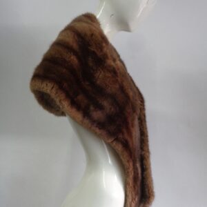 SCRAP ITEM: BROWN MUSKRAT FUR STOLE WRAP SHAWL WOMEN WOMAN 62"X14"