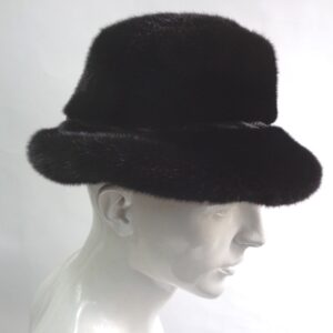 BRAND NEW BLACK MINK FUR HAT WITH BRIM MEN MAN SIZE ALL