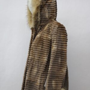 EXCELLENT SHEARED MUSKRAT & RACCOON FUR COAT JACKET WOMEN WOMAN SIZE 8 MEDIUM