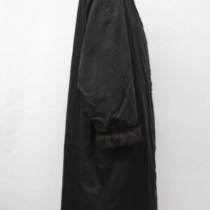 EXCELLENT DARK RANCH MINK FUR REVERSIBLE COAT JACKET WOMEN WOMAN SIZE 12 LARGE