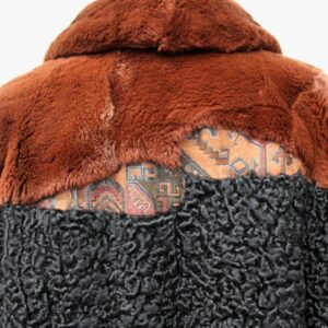 EXCELLENT BLACK PERSIAN LAMB SHEARED MUSKRAT FUR COAT JACKET WOMEN WOMAN SIZE 8