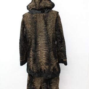 EXCELLENT HORNBACK BROWN SWAKARA FUR JACKET & SKIRT SUIT WOMEN WOMAN SIZE 8