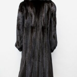 EXCELLENT DARK RANCH MINK & FOX FUR COAT JACKET WOMEN WOMAN SIZE 8 MEDIUM