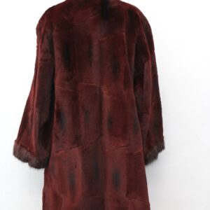 EXCELLENT RED SHEARED MUSKRAT FUR REVERSIBLE COAT JACKET WOMEN WOMAN SIZE 8 M