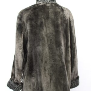 EXCELLENT GRAY SHEARED BEAVER & LAMB FUR COAT JACKET WOMEN WOMAN SIZE 8-10
