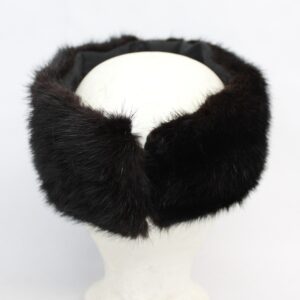 REFURBISHED NEW BLACK MINK FUR HEADBAND HEAD WRAP WOMEN WOMAN SIZE ALL