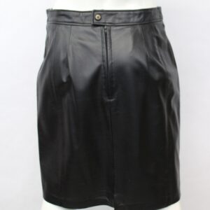 SHOWROOM NEW BLACK REAL GENUINE LEATHER SKIRT WOMEN WOMAN SIZE MEDIUM