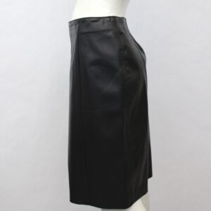 SHOWROOM NEW BLACK REAL GENUINE LEATHER SKIRT WOMEN WOMAN SIZE LARGE