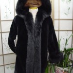 BRAND NEW BLACK SHEARED BEAVER & FOX FUR JACKET FOR WOMEN