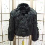 SALE NEW BLACK FOX FUR JACKET WOMEN SZ. 14