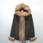 NEW SCANBROWN FEMALE MINK & CRYSTAL FOX FUR HOOD STROLLER WOMEN ALL SIZE