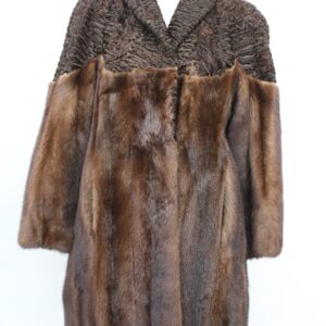 EXCELLENT MAHOGANY MINK & PERSIAN LAMB FUR COAT JACKET WOMEN WOMAN SIZE 6 SMALL