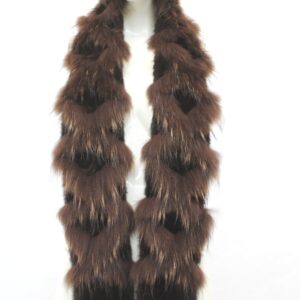 BRAND NEW DARK RANCH MINK & FOX FUR SCARF WRAP WOMEN WOMAN 4"X60"