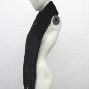 REFURBISHED NEW ALMOST BLACK DARK RANCH MINK FUR SCARF WRAP W/FRINGES WOMEN