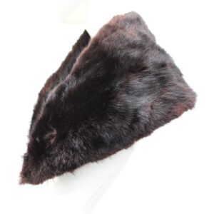 MINT BLACK/BROWN MUSKRAT FUR WING/SHAWL COLLAR WRAP WOMEN WOMAN