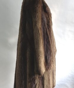 EXCELLENT BROWN BEAVER FUR COAT JACKET WOMEN WOMAN SIZE 6 SMALL