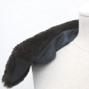 EXCELLENT DARK BROWN FAUX FUR WING COLLAR SCARF WRAP WOMEN WOMAN