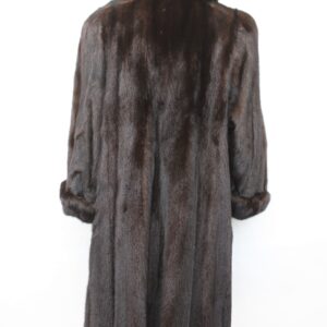 EXCELLENT CANADIAN DARK RANCH MINK FUR COAT JACKET WOMEN WOMAN SIZE 12-14 LARGE