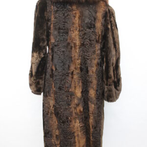 SCRAP ITEM: BROWN SWAKARA LAMB ARCTIC BEAVER FOX FUR COAT JACKET ARTS & CRAFTS