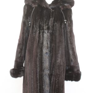 EXCELLENT BLACK SHEARED MINK FUR REVERSIBLE COAT JACKET WOMEN WOMAN SIZE 4-6