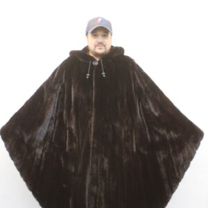REFURBISHED NEW DARK RANCH MINK FUR CAPE CLOAK COAT MEN MAN WOMEN WOMAN SIZE ALL