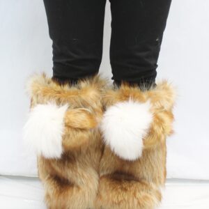 REFURBISHED NEW TANUKI RACCOON & FOX FUR LEG WARMERS WRAP MEN WOMEN