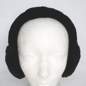 BRAND NEW BLACK SHEARED BEAVER FUR EARMUFFS EAR WARMERS WOMEN WOMAN