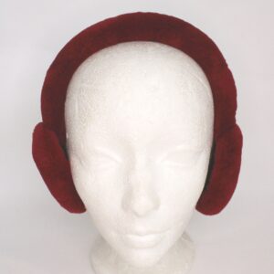 BRAND NEW RED SHEARED BEAVER FUR EARMUFFS EAR WARMERS WOMEN WOMAN