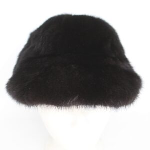NEW REFURBISHED BLACK MINK FUR HAT CAP W/ VISOR MEN MAN SIZE ALL