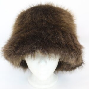 BRAND NEW NATURAL LONG HAIRED BEAVER FUR HAT BUCKET STYLE WOMEN WOMAN SIZE ALL