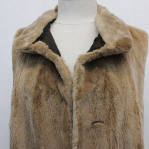 EXCELLENT SHEARED PASTEL MINK FUR VEST FUR LINING WOMEN WOMAN SIZE 8 MEDIUM