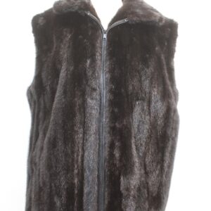 REFURBISHED NEW DARK RANCH BROWN MINK FUR VEST WOMEN WOMAN SIZE ALL