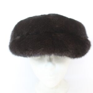 NEW REFURBISHED DARK RANCH / BROWN MINK FUR HAT CAP W/ VISOR MEN MAN SIZE ALL