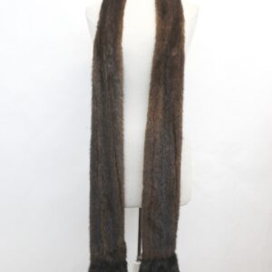 NEW REFURBISHED MAHOGANY MINK DOUBLE SIDED FUR SCARF WOMEN WOMAN 75" LONG