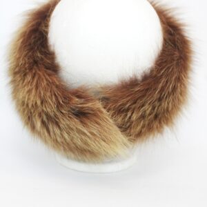 SHOWROOM NEW BROWN FOX FUR HEADBAND WOMEN WOMAN SIZE 21.5" X 3.5"