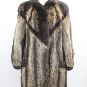 EXCELLENT RACCOON & SHEARED BEAVER FUR COAT JACKET WOMEN WOMAN SIZE 4-6 SMALL
