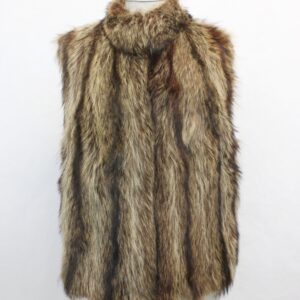 EXCELLENT RACCOON FUR VEST WOMEN WOMAN SIZE 4-6 SMALL