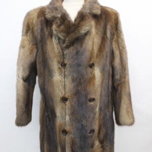 EXCELLENT MUSKRAT FUR COAT JACKET MEN MAN SIZE 44-46 XL-2XL