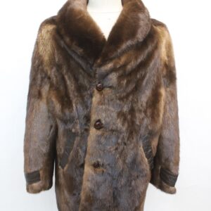 MINT ARCTIC BEAVER FUR COAT JACKET MEN MAN SIZE 38-40 SMALL-MEDIUM
