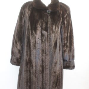 EXCELLENT CANADIAN DARK RANCH FEMALE MINK FUR COAT JACKET WOMEN WOMAN SIZE 6-8